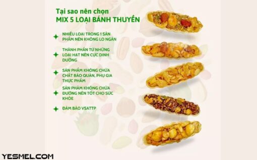 Túi zip 500g mix các loại bánh thuyền GO NUTS